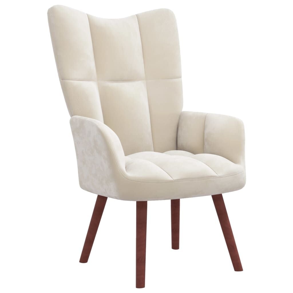 Comfortabele Relaxstoel Fluweel Crèmewit - 72% Korting