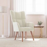 Comfortabele Relaxstoel Fluweel Crèmewit - 72% Korting