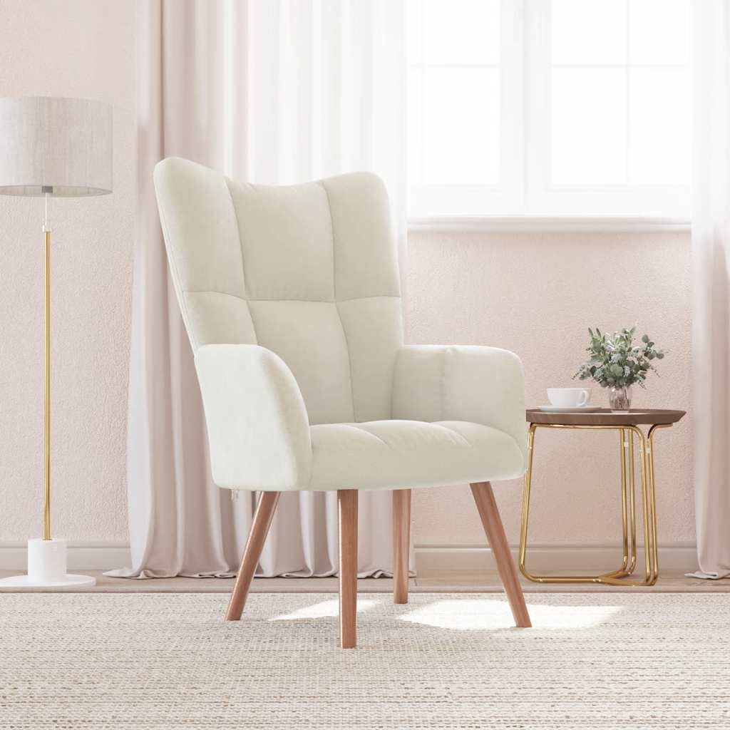 Comfortabele Relaxstoel Fluweel Crèmewit - 72% Korting