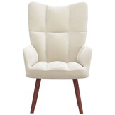 Comfortabele Relaxstoel Fluweel Crèmewit - 72% Korting