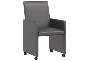 VidaXL Eetstoelen met Wielen (2 stuks) Grijs - 47% Korting