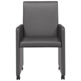 vidaXL Eetstoelen met wielen 2 pcs Grijs 57 x 66 x 94 cm Kunstleer