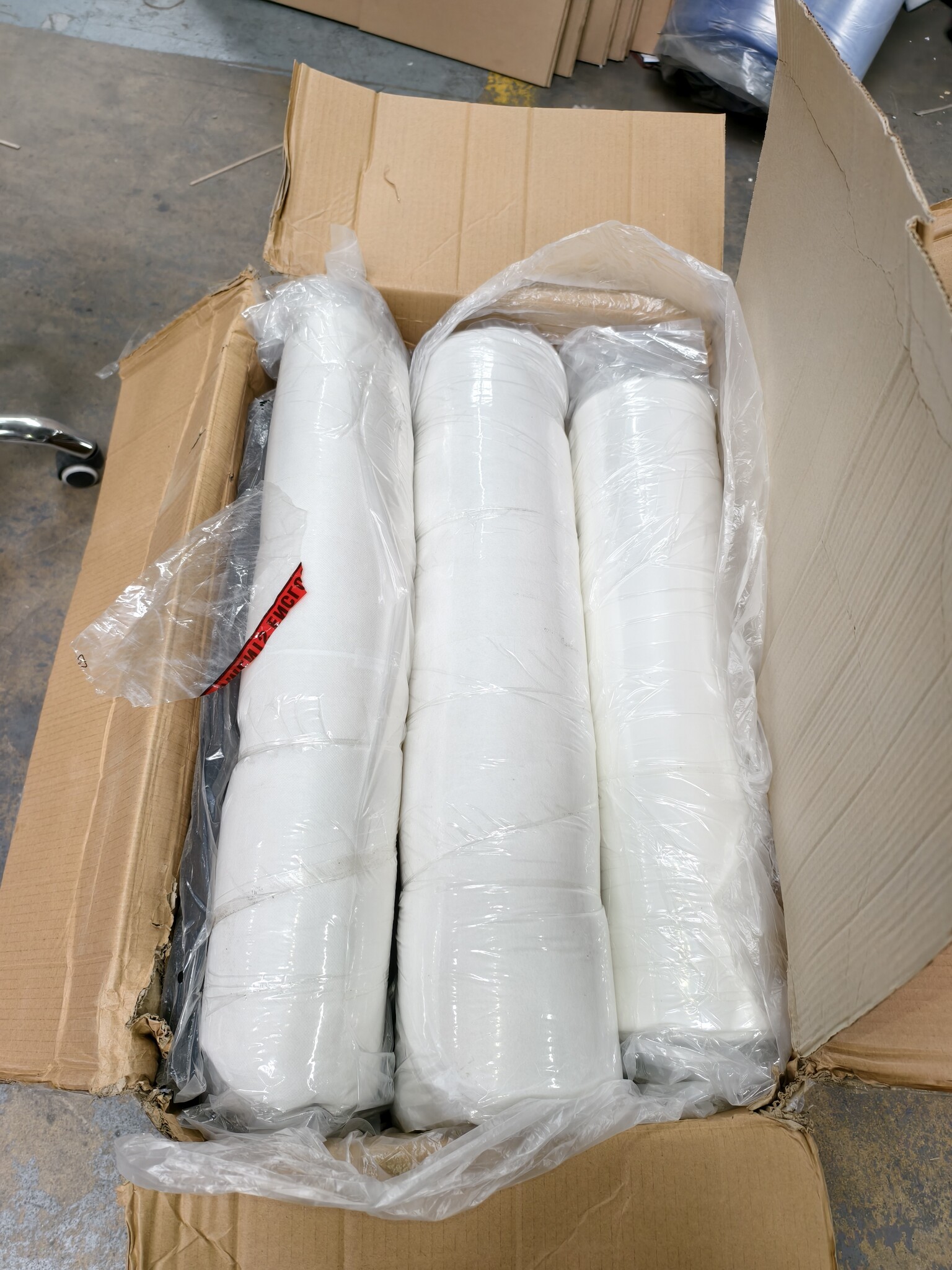 vidaXL Driezitsbank 180 cm stof crèmekleurig