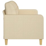 vidaXL Driezitsbank 180 cm stof crèmekleurig
