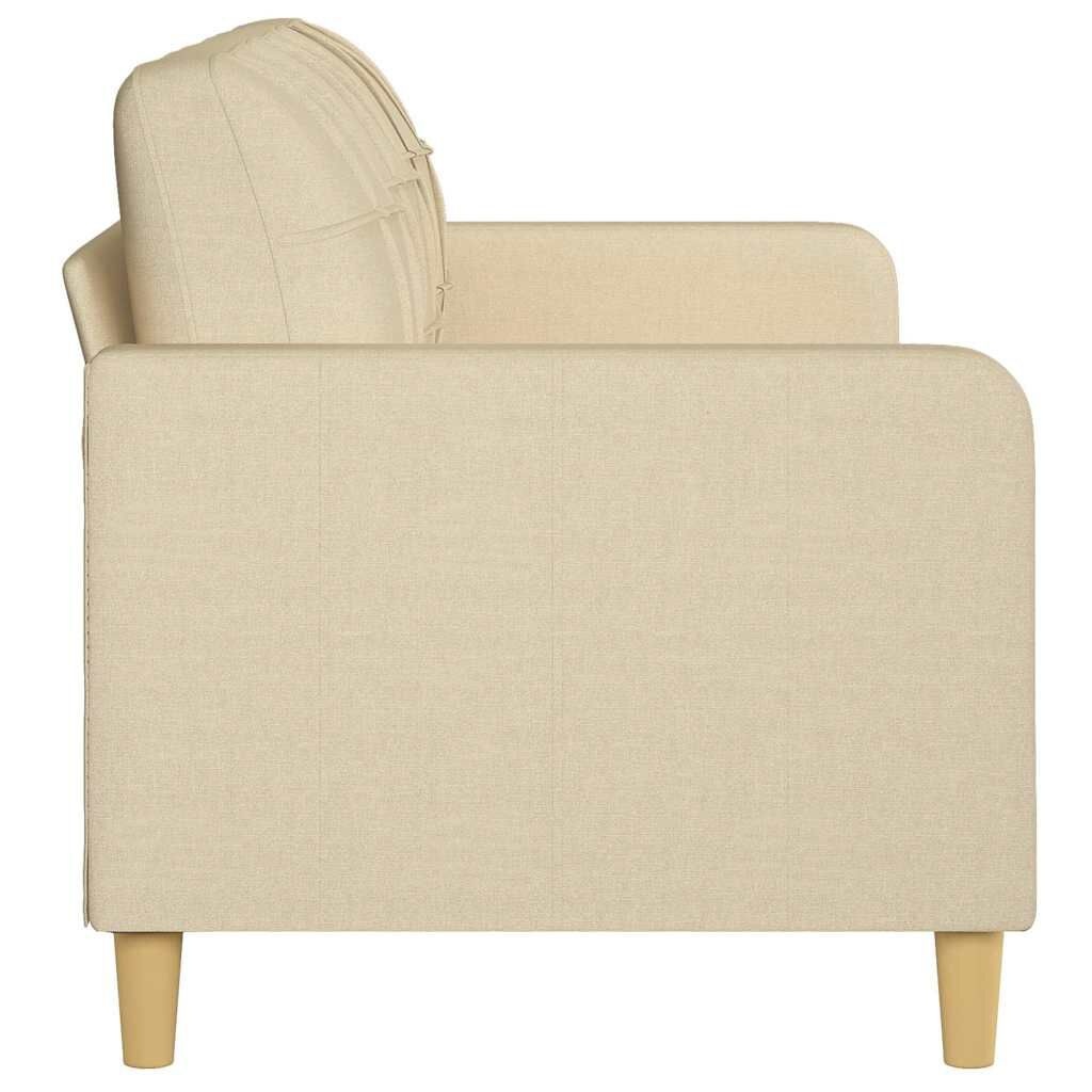 vidaXL Driezitsbank 180 cm stof crèmekleurig
