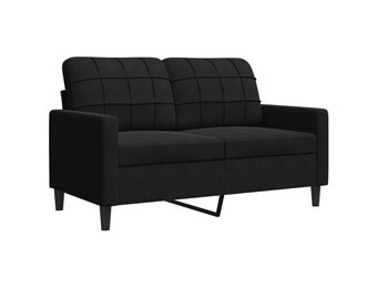 vidaXL Tweezitsbank 120 cm fluweel zwart