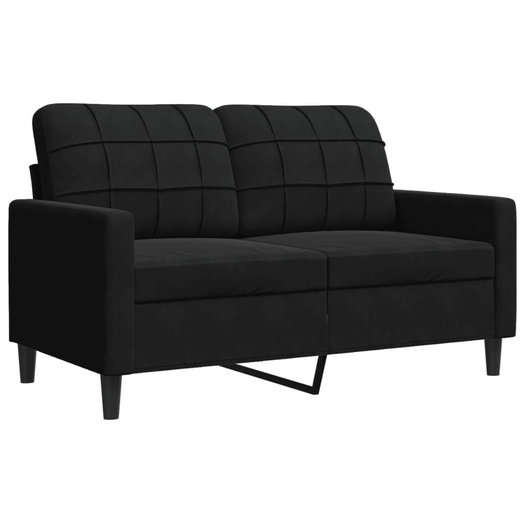 vidaXL Tweezitsbank 120 cm fluweel zwart