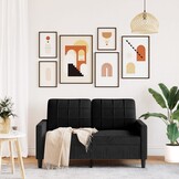 vidaXL Tweezitsbank 120 cm fluweel zwart