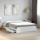 vidaXL Bedframe met lades bewerkt hout wit 120x200 cm