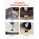 VEVOR Afvoerontstopper 30 meter x 3/8 inch, Rioolslang met Automatische Toevoer en Voetschakelaar