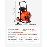 VEVOR Afvoerontstopper 30 meter x 3/8 inch, Rioolslang met Automatische Toevoer en Voetschakelaar