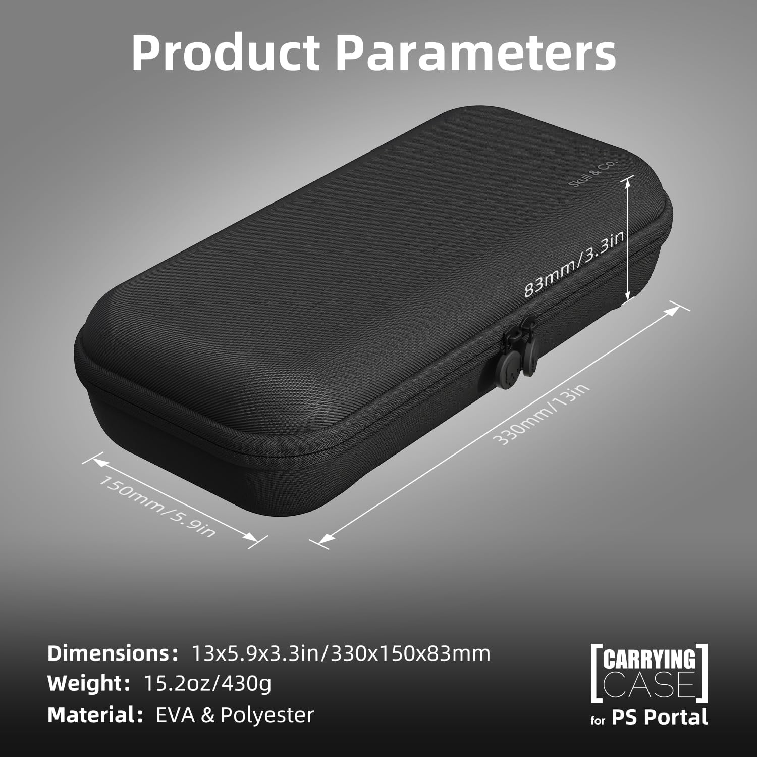 Skull & Co. Zwarte Hardcase Beschermhoes voor PlayStation Portal