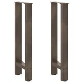 vidaXL Salontafelpoten 2 st 28x(72-73) cm staal naturel
