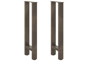 Set van 2 Salontafelpoten Staal Naturel 28x(72-73) cm