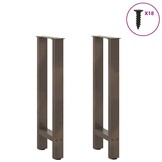 vidaXL Salontafelpoten 2 st 28x(72-73) cm staal naturel