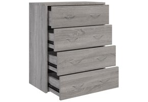 Dressoir met 4 Lades - Grijs Sonoma Eiken - 63% Korting!