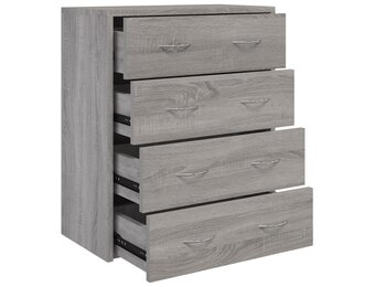 vidaXL Dressoir met 4 lades 60x30,5x71 cm grijs sonoma