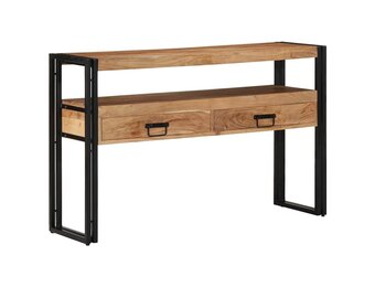 vidaXL Wandtafel met lade Bruin 120 x 33 x 75 cm Massief acaciahout