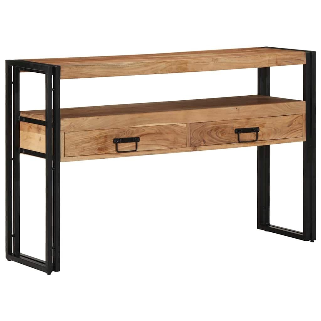 vidaXL Wandtafel met lade Bruin 120 x 33 x 75 cm Massief acaciahout