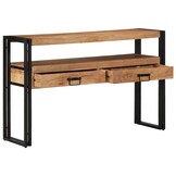 vidaXL Wandtafel met lade Bruin 120 x 33 x 75 cm Massief acaciahout