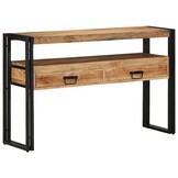 vidaXL Wandtafel met lade Bruin 120 x 33 x 75 cm Massief acaciahout