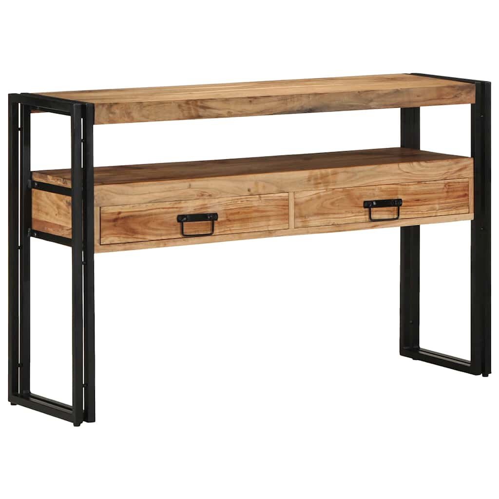 vidaXL Wandtafel met lade Bruin 120 x 33 x 75 cm Massief acaciahout