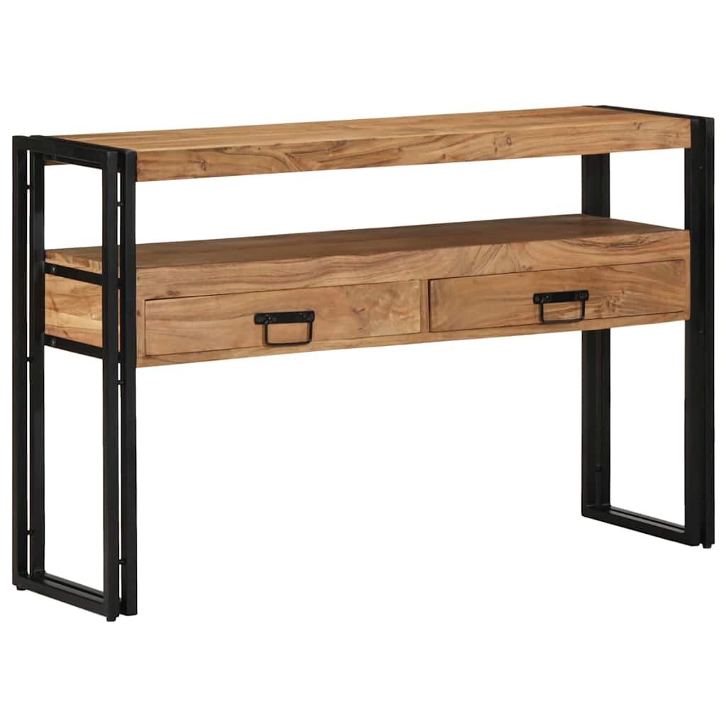 vidaXL Wandtafel met lade Bruin 120 x 33 x 75 cm Massief acaciahout