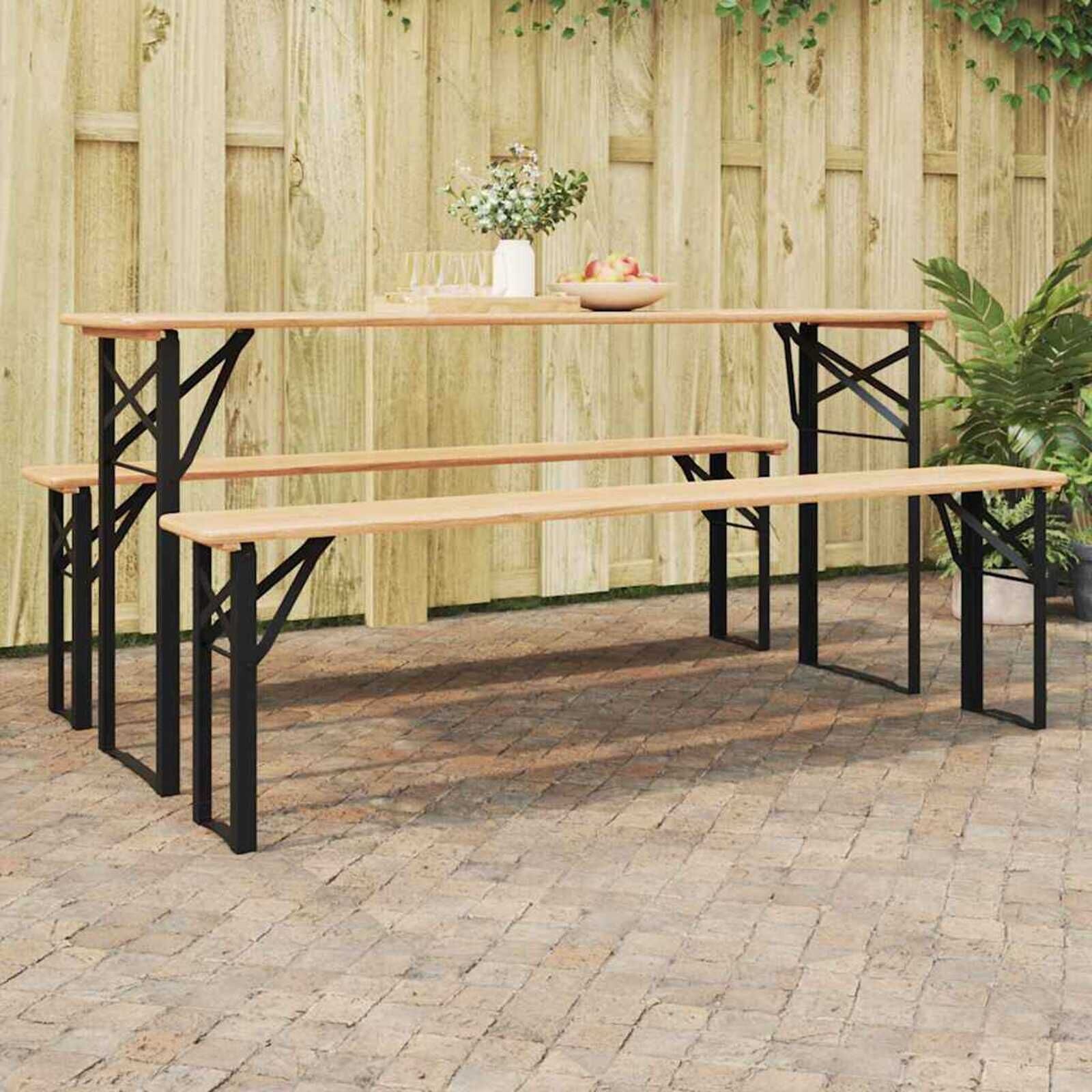 vidaXL Bier tafelpoot 2 pcs Zwart 39 x 3 x 75 cm Gepoedercoat staal