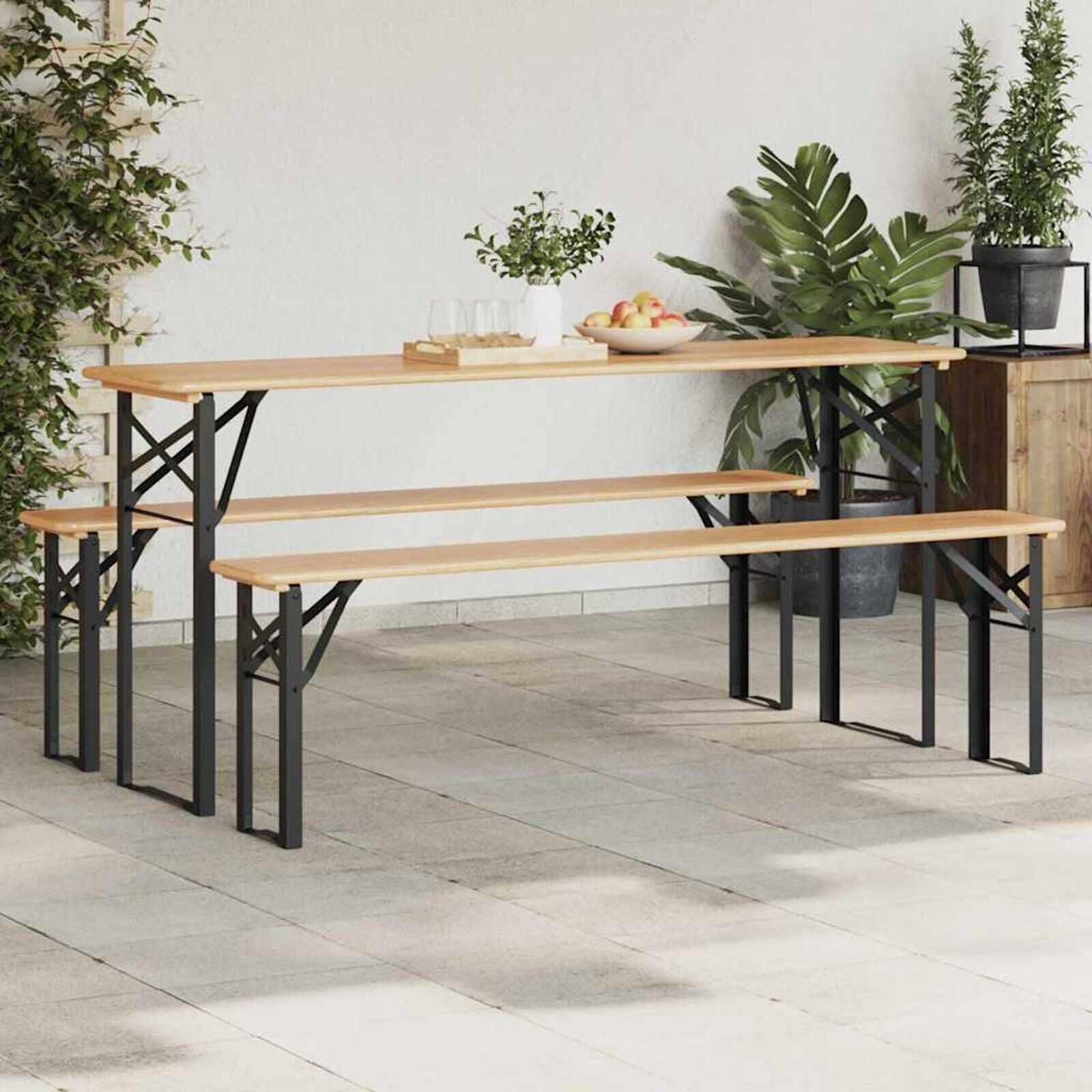 vidaXL Bier tafelpoot 2 pcs Zwart 39 x 3 x 75 cm Gepoedercoat staal