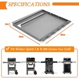 Denmay 50 x 44 cm Plancha grillplaat voor Weber Spirit 200-serie, universele grillplaat, reserveonderdelen, vervanging voor Weber Spirit I & II serie E210, E220, S210, S220, 1 stuk