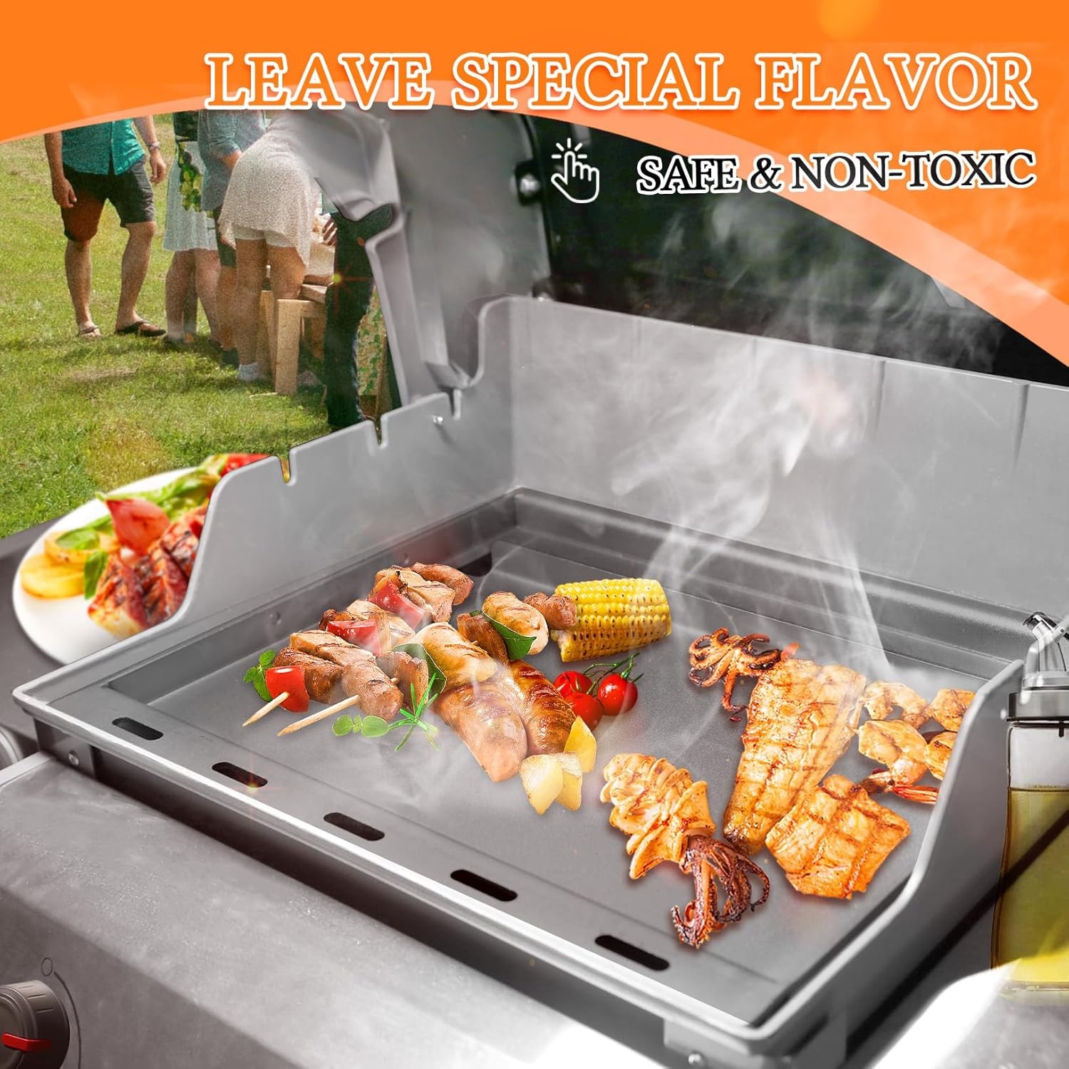Denmay 50 x 44 cm Plancha grillplaat voor Weber Spirit 200-serie, universele grillplaat, reserveonderdelen, vervanging voor Weber Spirit I & II serie E210, E220, S210, S220, 1 stuk