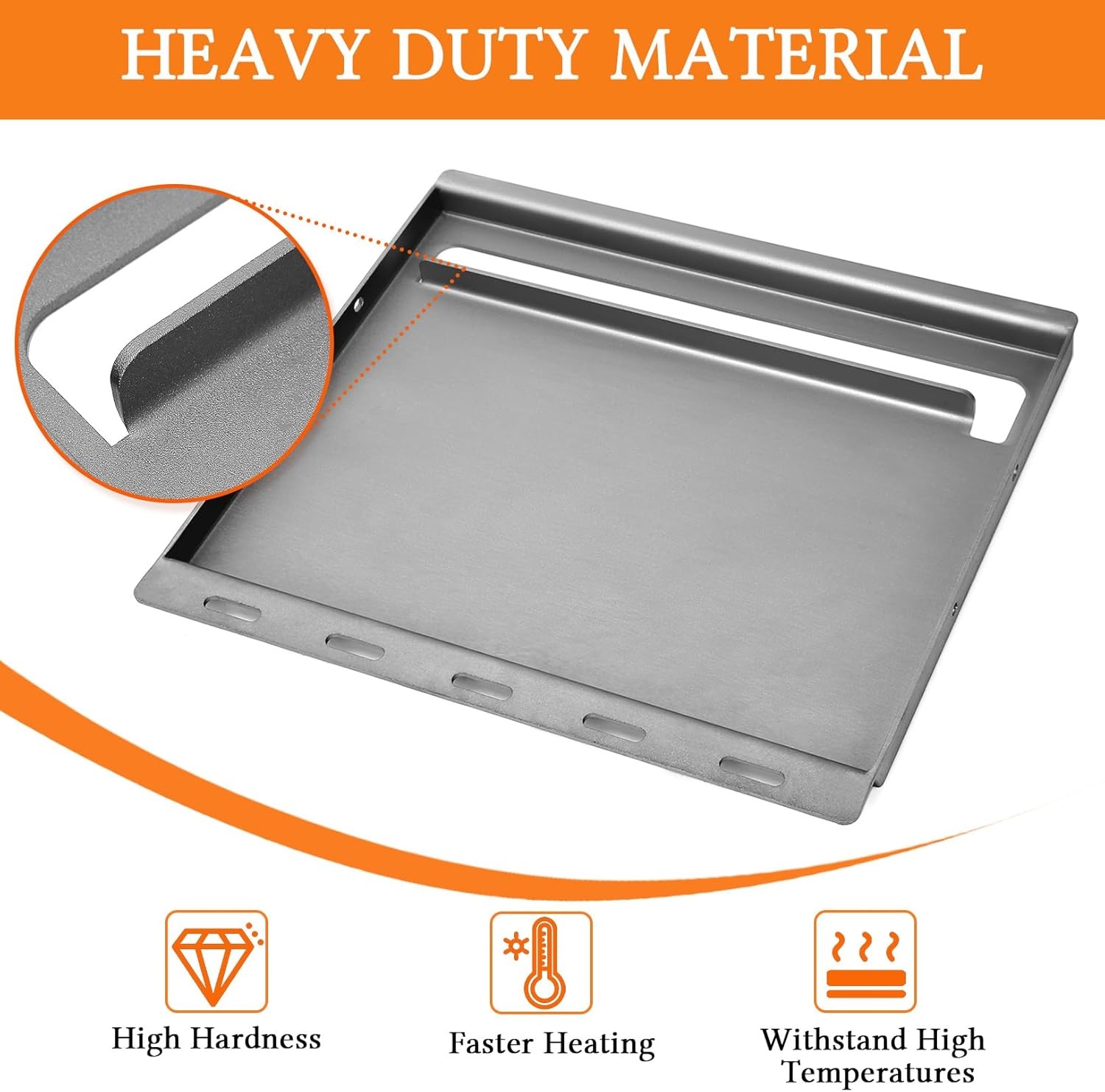 Denmay 50 x 44 cm Plancha grillplaat voor Weber Spirit 200-serie, universele grillplaat, reserveonderdelen, vervanging voor Weber Spirit I & II serie E210, E220, S210, S220, 1 stuk