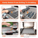 Denmay 50 x 44 cm Plancha grillplaat voor Weber Spirit 200-serie, universele grillplaat, reserveonderdelen, vervanging voor Weber Spirit I & II serie E210, E220, S210, S220, 1 stuk