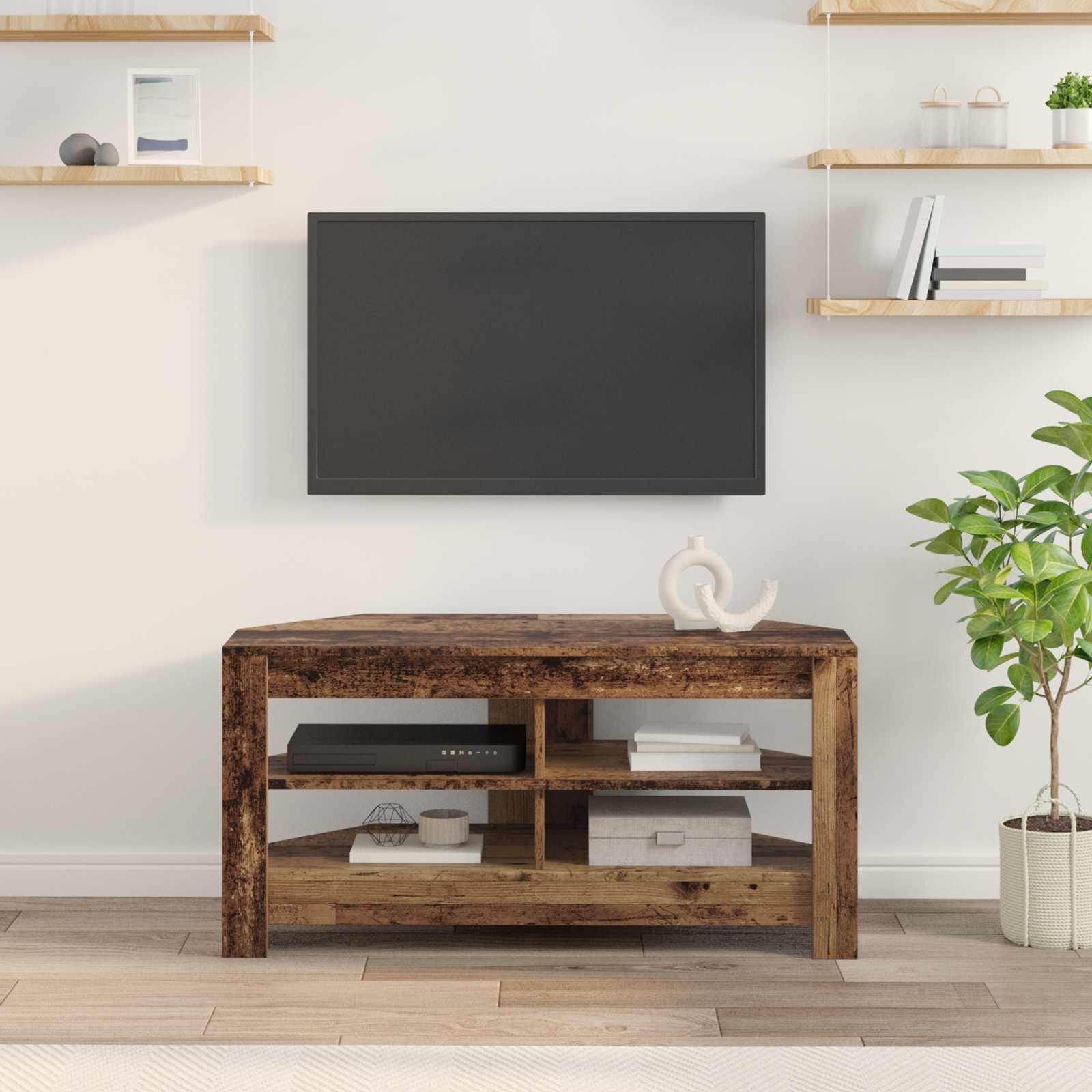 vidaXL HoekTVKast Oud Hout 102 x 40,5 x 45 cm Bewerkt hout