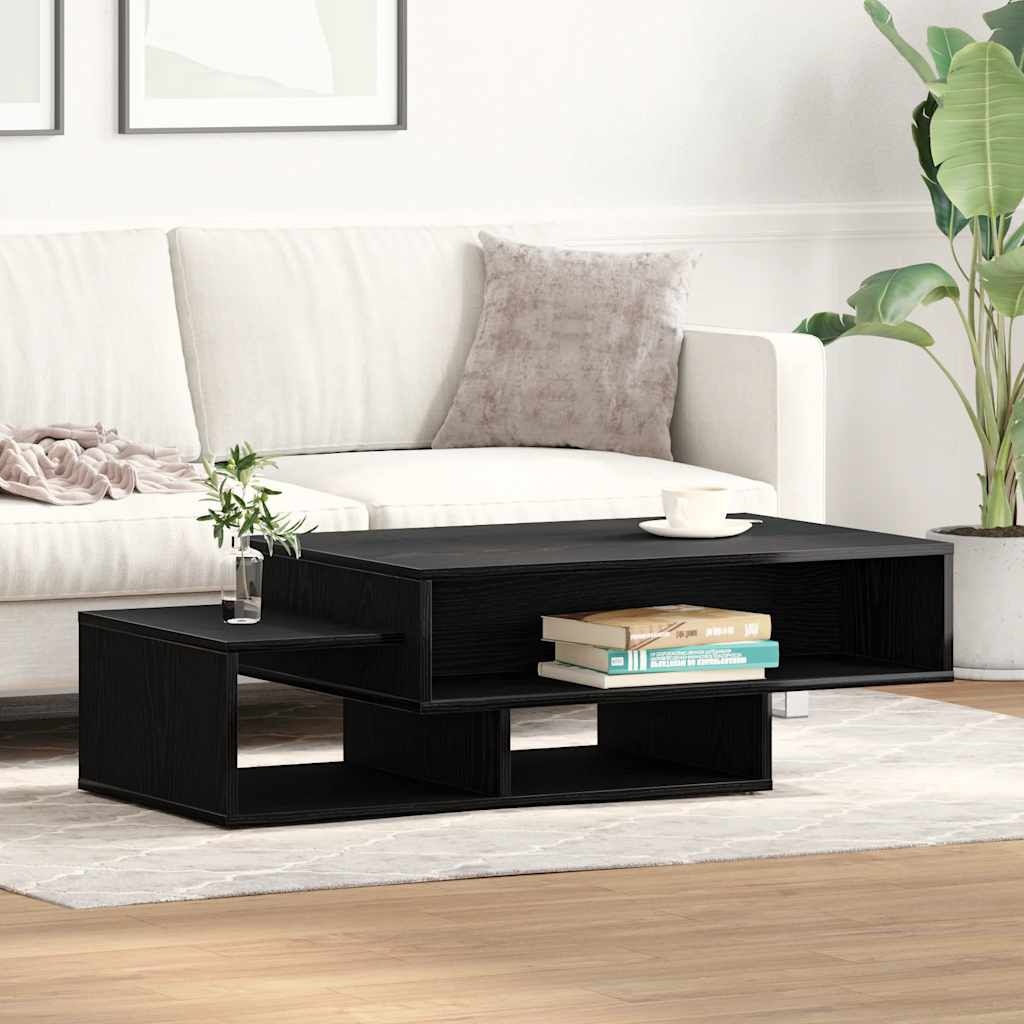 vidaXL Salontafel 105x55x32 cm bewerkt hout zwart eikenkleur