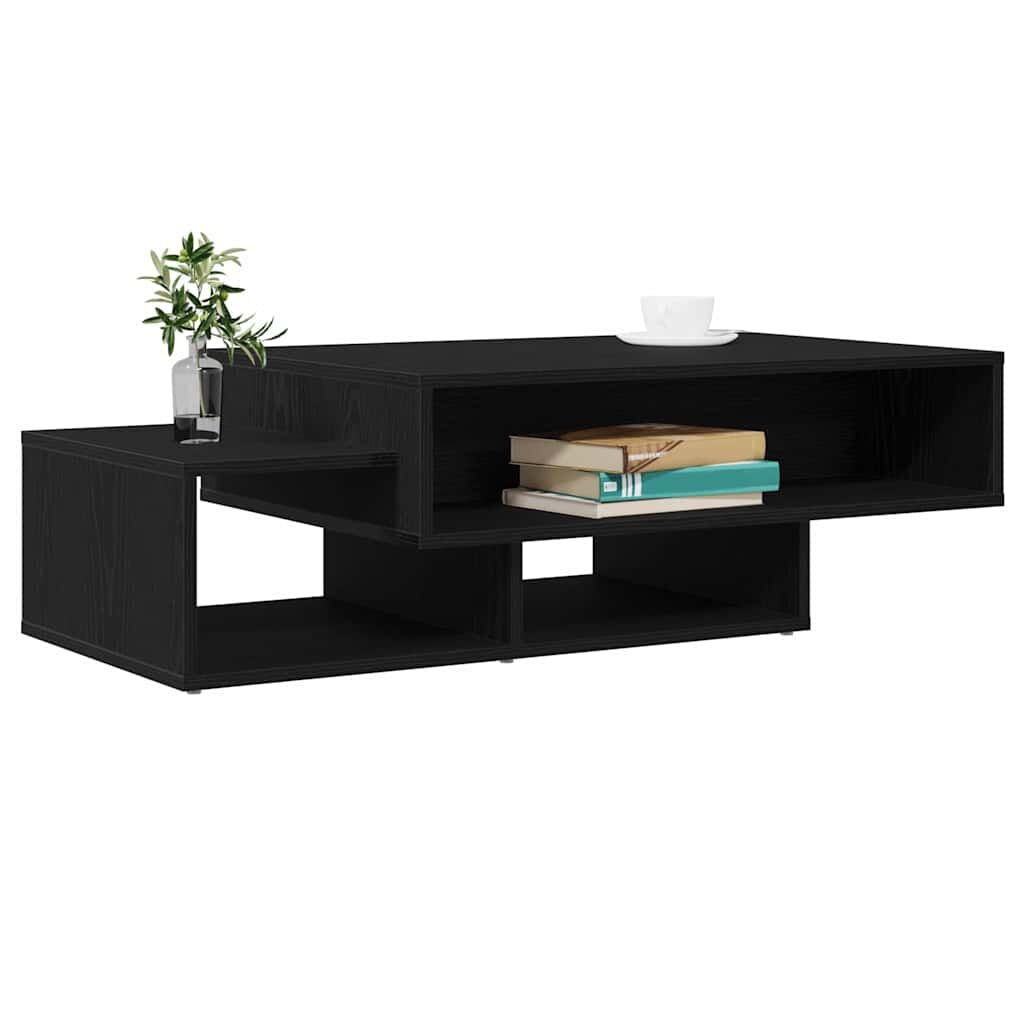 vidaXL Salontafel 105x55x32 cm bewerkt hout zwart eikenkleur