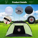 REDCAMP 3,05 x 2,13 m golfoefennetje met gazon, golftrainingsnet met slagmat voor binnen/buiten chippen en slaan in de achtertuin