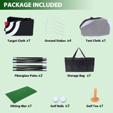 REDCAMP 3,05 x 2,13 m golfoefennetje met gazon, golftrainingsnet met slagmat voor binnen/buiten chippen en slaan in de achtertuin