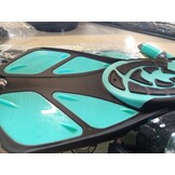Snorkelset volwassenen met flippers, snorkelmasker met verstelbare zwemvinnen, snorkelpakketten snorkelmasker en flippers set met draagtas voor beginners en snorkelaars