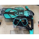 Snorkelset volwassenen met flippers, snorkelmasker met verstelbare zwemvinnen, snorkelpakketten snorkelmasker en flippers set met draagtas voor beginners en snorkelaars
