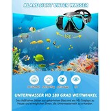 Snorkelset volwassenen met flippers, snorkelmasker met verstelbare zwemvinnen, snorkelpakketten snorkelmasker en flippers set met draagtas voor beginners en snorkelaars