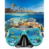 Snorkelset volwassenen met flippers, snorkelmasker met verstelbare zwemvinnen, snorkelpakketten snorkelmasker en flippers set met draagtas voor beginners en snorkelaars