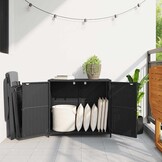 vidaXL Tuinkast 83x45x76 cm poly rattan zwart