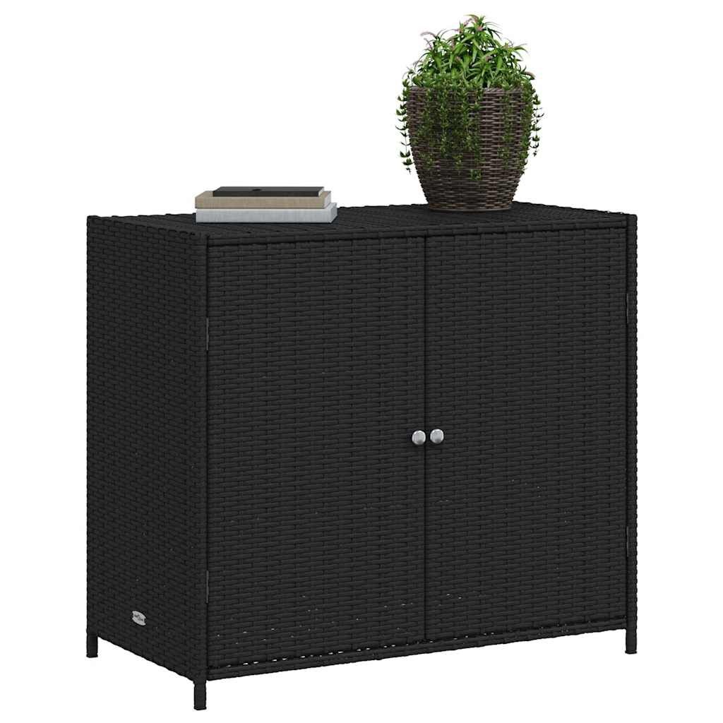 vidaXL Tuinkast 83x45x76 cm poly rattan zwart