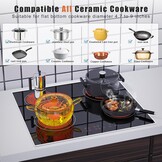 Karinear Keramische Kookplaat 60 cm met Metalen Frame, 6000W, 4 Zones, Touch Control en Kinderbeveiliging