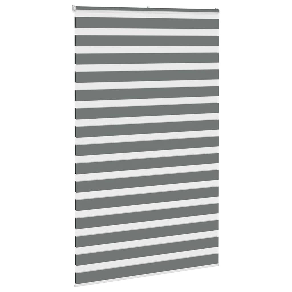 vidaXL Zebra rolgordijn 150x200 cm stofbreedte 145,9 cm donkergrijs