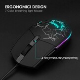 Rii Gaming RK101 (lay-out Italiano) gaming-toetsenbord en gaming-muis met LED-achtergrondverlichting, instelbare gevoeligheid tot 3.200 dpi.