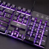 Rii Gaming RK101 (lay-out Italiano) gaming-toetsenbord en gaming-muis met LED-achtergrondverlichting, instelbare gevoeligheid tot 3.200 dpi.