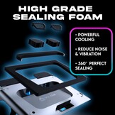Laptop Koelpad voor 14-17,3 inch laptops | Turbo-ventilator 4300 tpm | Verzegeld schuim | Voorkomt oververhitting