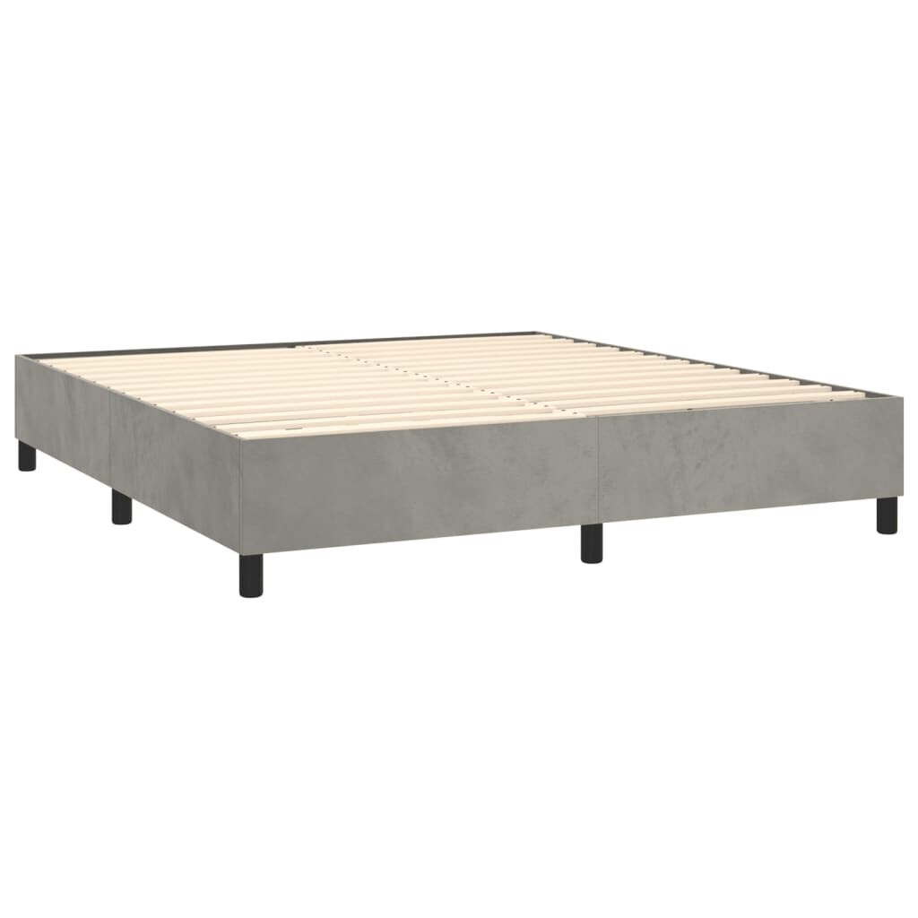 vidaXL Bedframe zonder matras 180x200 cm fluweel lichtgrijs